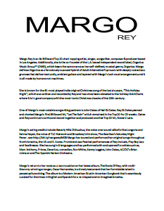 Margo Rey Bio and Previous Venues